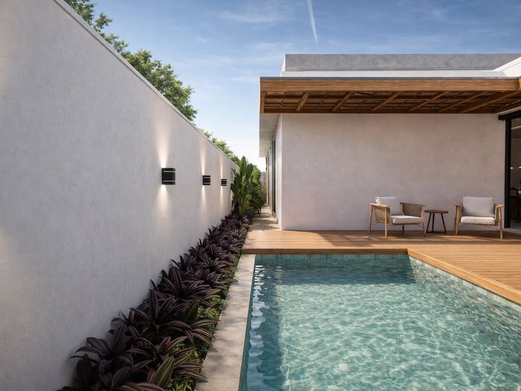 Área externa com piscina
